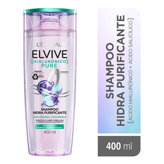 Shampoo Hialuronico Pure Elvive L'Oréal Paris 400 Ml