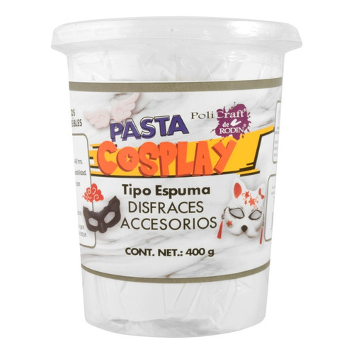 Pasta Moldeable Cosplay Policraft Tipo Espuma Disfraces 400g Color Blanco