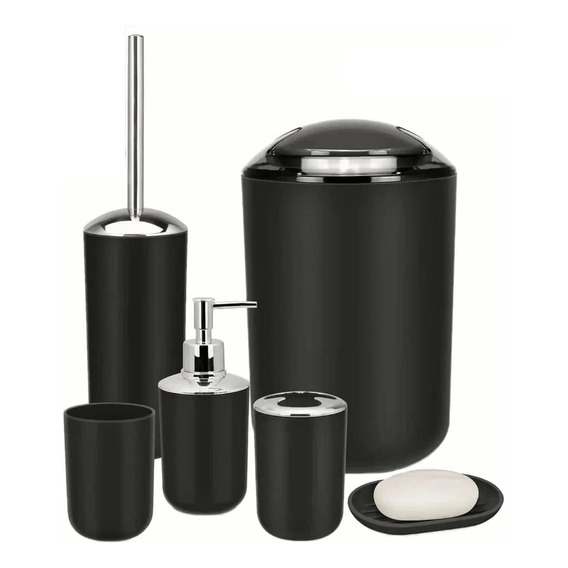 Set De Accesorios De Baño Mixa-mimbral Negro 6un