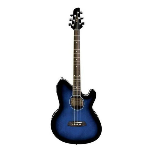 Guitarra Electroacústica Ibanez Talman TCY10E para diestros transparent blue sunburst high gloss brillante