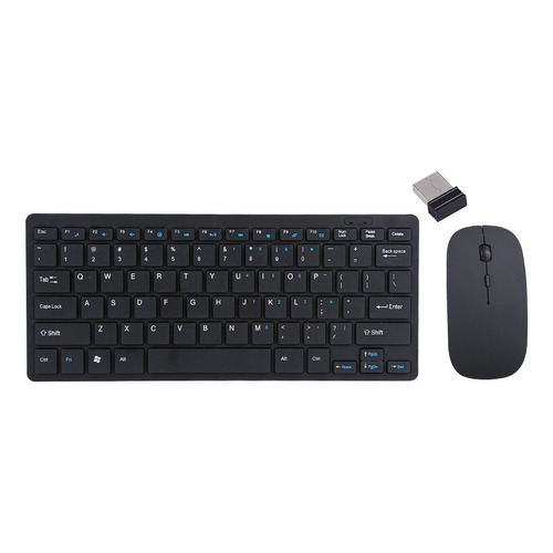 Kit de teclado y ratón inalámbricos USB negros, consulte la descripción a continuación
