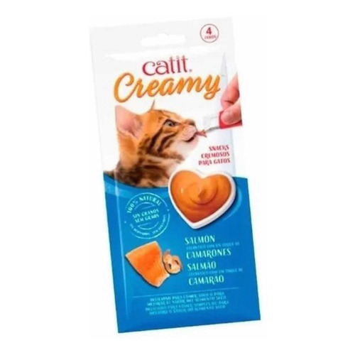 Snacks para gatos cremosos Cat It Créamy sabor salmon por 12 unidades