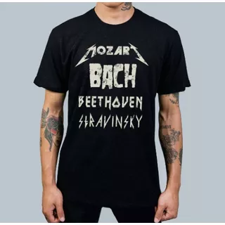 Camiseta - Mozart Bach Beethoven Stravinsky - Compositores