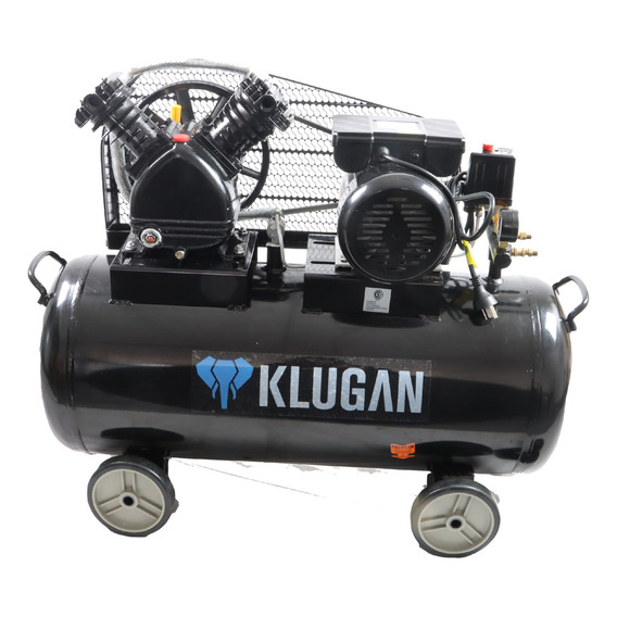 Compresor De Aire Eléctrico Portátil Klugan Cdm-100 Negro Mando Correa 220v 50hz