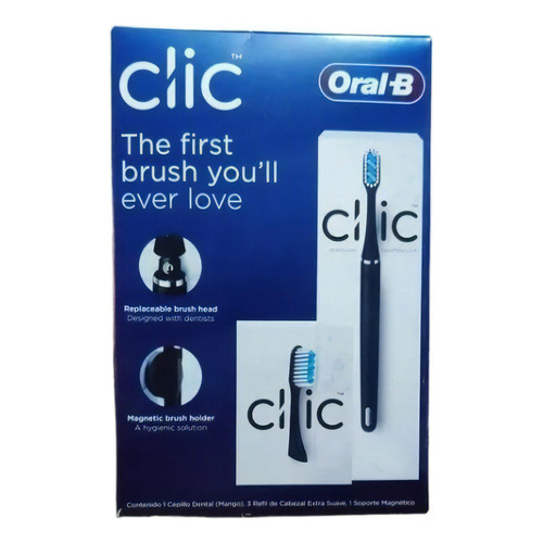 Kit Oral B Clic Cepillo Dental Con 3 Cabezales Y Soporte