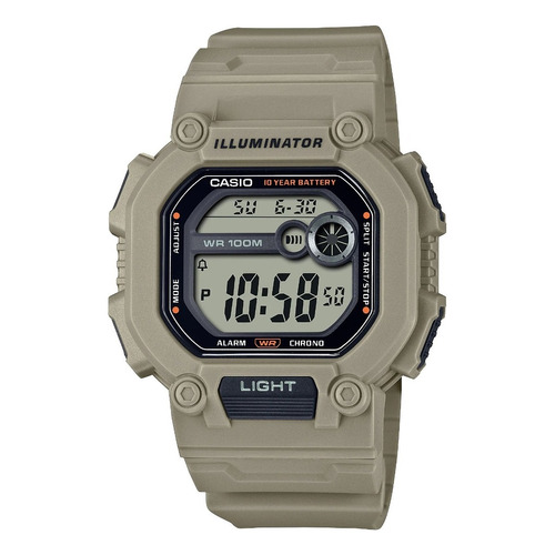 Reloj Casio Digital W-737hx Original Para Caballero E-watch Color de la correa Beige