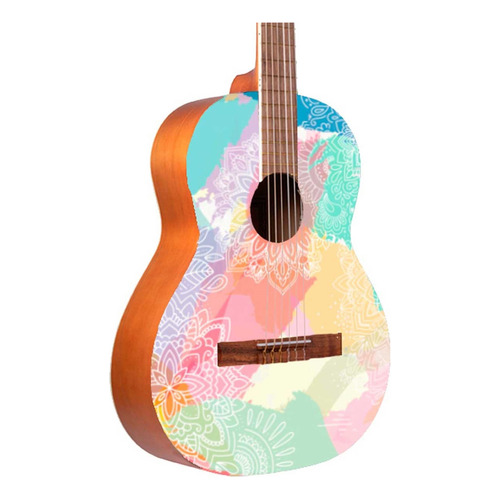 Guitarra Acústica Clásica Bamboo Gc-36-rainbow Con Funda Color Multicolor