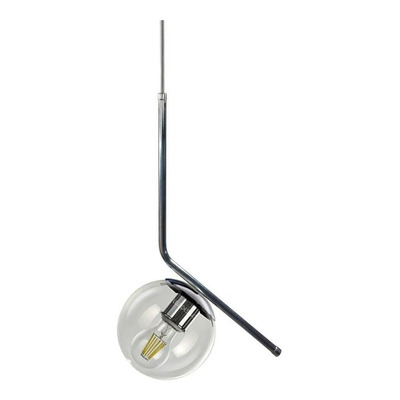 Colgante 1 Luz Ballon Cromo Y Vidrio Apto Led E27 Moderno