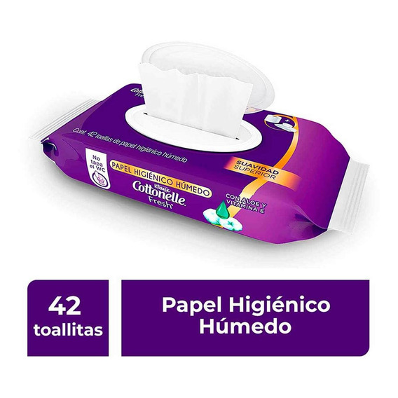 Kleenex papel higiénico húmedo cottonelle fresh 42 piezas