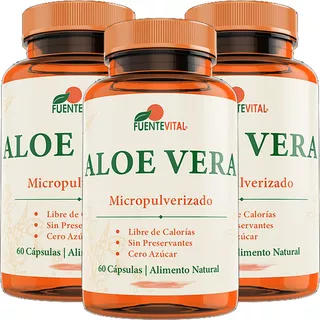 3x Aloe Vera 435mg 60 Cap Estreñimiento Acidez Ulcera Digest Sabor Neutro