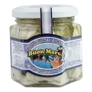 Boquerones Buon Mare Pimienta Y Laurel - Frasco 170 Gramos