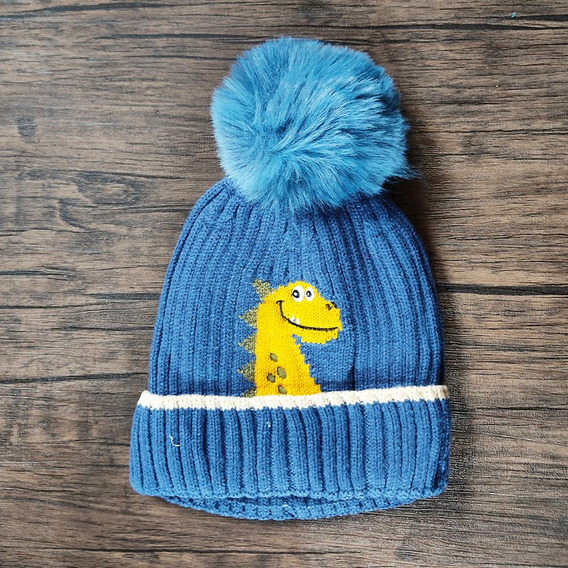 Gorro Con Pompon De Dinosaurio Para Niño Y Niña