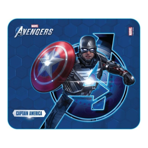 Mouse Pad Capitán América Licencia Oficial Marvel Original Negro