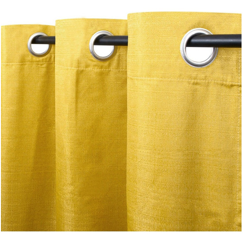 Pack Cortina Confeccionada Lino Blackout Napoles Palermo Color Amarillo