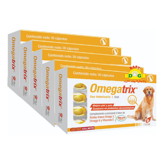 Omegatrix Suplemento  Omegas 3 Y 6 Caja 150 Capsulas P/perro