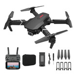 Drone Con Cámara Dual Hd E88 Wifi 3 Baterías Y Protectores Color Negro