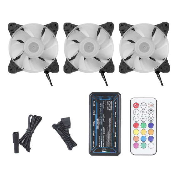 Kit 3 Ventiladores Pc Gamer 120mm Rgb Disipadores Para Cpu