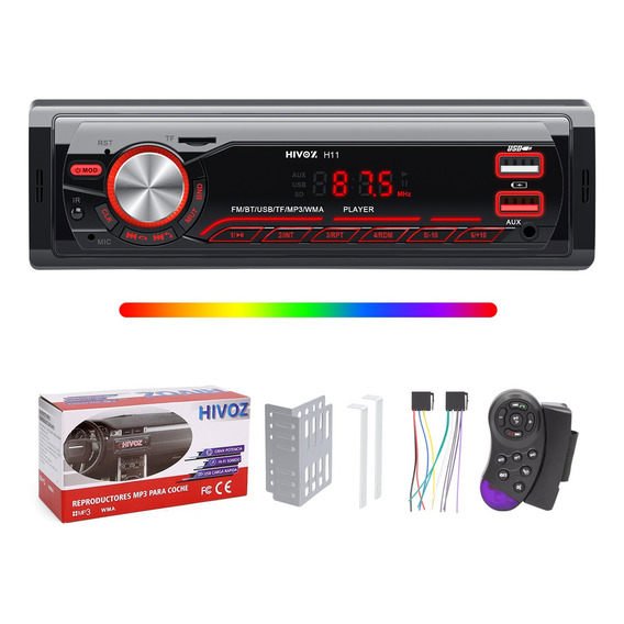 Auto Estereo Coche Reproductor Mp3 Radio Con Bt Aux 2usb Sd