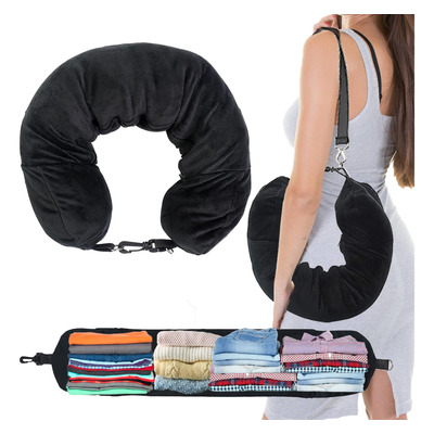 S-snail-oo 1/2 Almohada De Viaje Rellenable Con Ropa Como E.