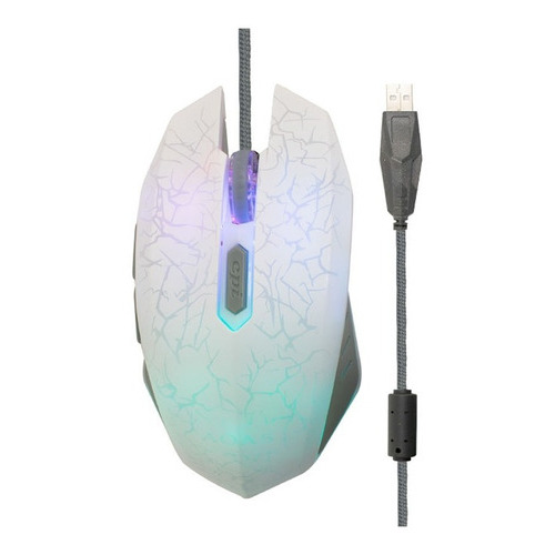 Mouse Gamer Blanco Aoas Usb 1.8m Rgb Luz K60 2064213 Shine