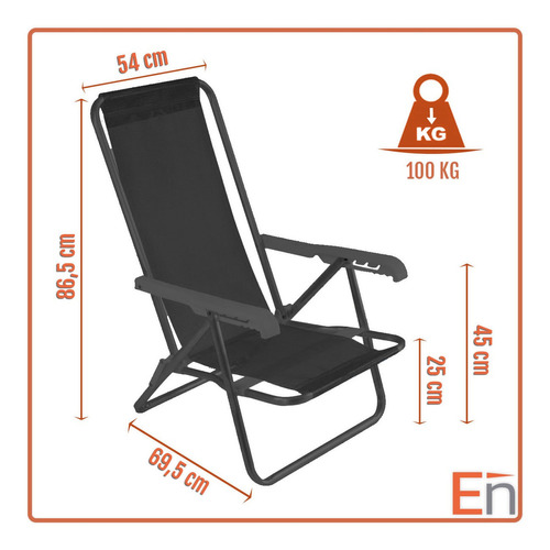 Silla Reposera Reclinable 4 Pos. Mor Sannet Playa Camping Color Blanco