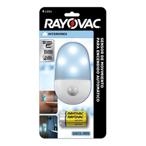 Linterna Led Y Sensor Movimiento Rayovac Incluye 3 Pilas C Color De La Linterna Blanco Color De La Luz Fria/dia
