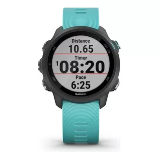 Smartwatch Garmin Forerunner 245 Music 1.2  Caixa 42.3mm De  Polímero Reforçado Com Fibra  Preta, Pulseira  Aqua E O Arco  Preto