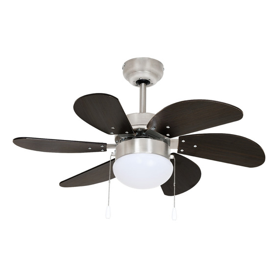 Ventilador De Techo Moderno 6 Aspas Acabado Tipo Madera Chocolate Coffee 30 Pulgadas / 78cm Ceiling Fan Beckon