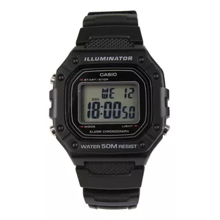 Reloj Casio Con Cronómetro Resiste Agua W 218h - Hombre