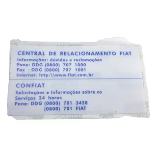 Etiqueta Adesiva Da Central De Relacionamento Brava Fiat 468