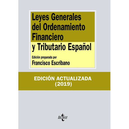 Leyes Generales Del Ordenamiento Financiero Y Tributario Espaãâ±ol, De Editorial Tecnos. Editorial Tecnos, Tapa Blanda En Español
