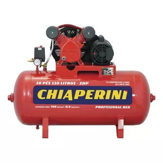 Compressor De Ar Elétrico Chiaperini Profissional Red 10/110 Red Monofásica 110l 2hp 127v/220v Vermelho