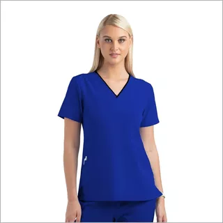 Polera Mujer Maevn - Azul Rey - Uniformes Clínicos