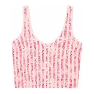 Victorias Secret Pijama Cami Talla Mediana Rayas Color Rosa