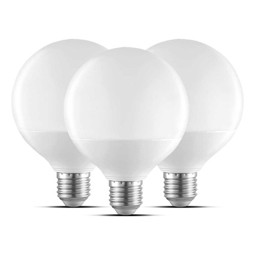 Lampara Led Pack X3 Globo Comun E27 12w Luz Fria Calida 220v Luz Blanco frío