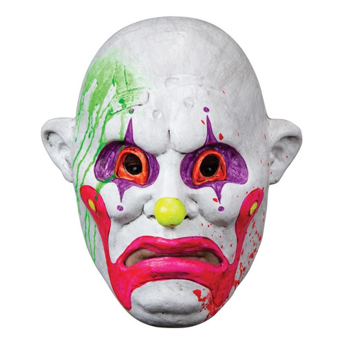 Máscara De Payaso Gang Tex Efecto Neon Disfraz Halloween Color Blanco Mascara de látex de payaso Gang Tex Neon