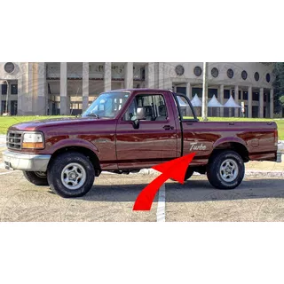 Par Adesivos Turbo P/ Ford F-1000 1996 Até 2002 (prata)