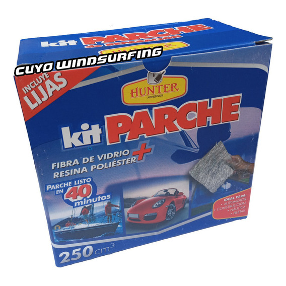 Kit Parche Fibra Vidrio Resina Poliester Pileta Auto 500 Cm3