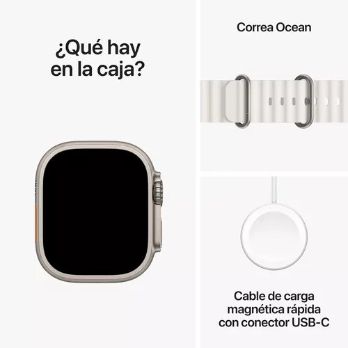 Apple Watch Ultra 2 GPS Titânio 49mm - pulseira Oceano - Branca