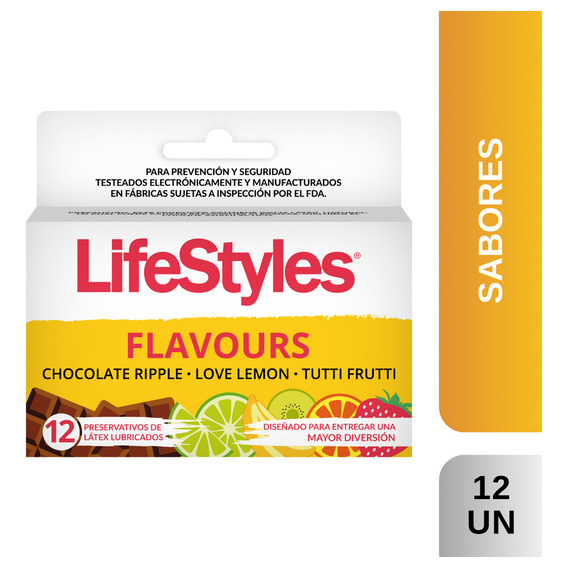Preservativo Lifestyle Flavours 12 Condones Aromas Y Sabores