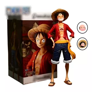 Boneco 28cm Brinquedo Luffy Chapéu Palha Anime One Piece