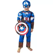 Disfraz De Capitan America Con Musculos De Marvel New Toys