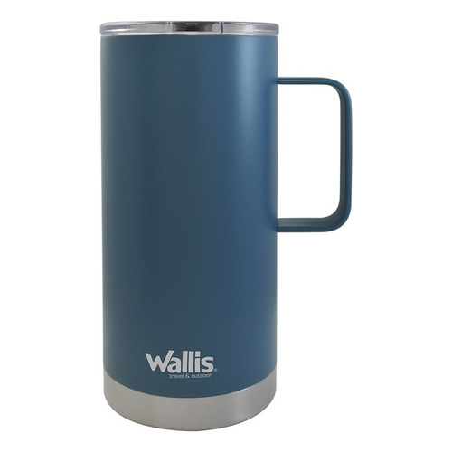 Taza Térmica C/protector Deslizante 500ml Wallis Color Azul Liso