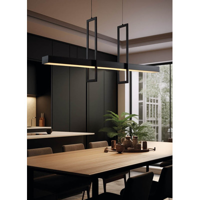Colgante Led Misuri Negro 40w Moderno Altura Regulable Dab