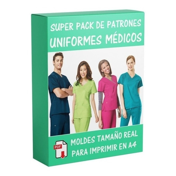 Moldes Y Patrones Uniformes Médicos Batas Cofias Delantal