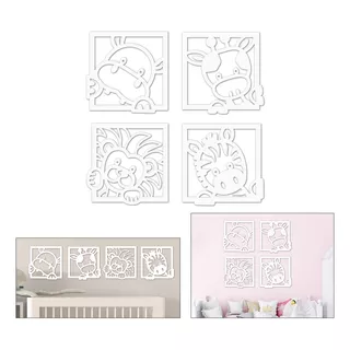 Quadros Decorativos Aplique Infantil Bichinhos Safari Baby