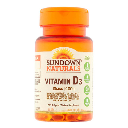 Vitamina D3 400 Ui (200 Softgel) Sundown