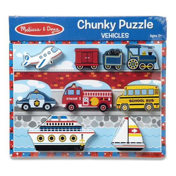 Rompecabezas Melissa & Doug Chunky Puzzle Vechicles Edad 2