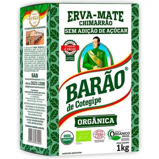 Erva Mate Chimarrão Orgânica A Vácuo Barão De Cotegipe 1kg