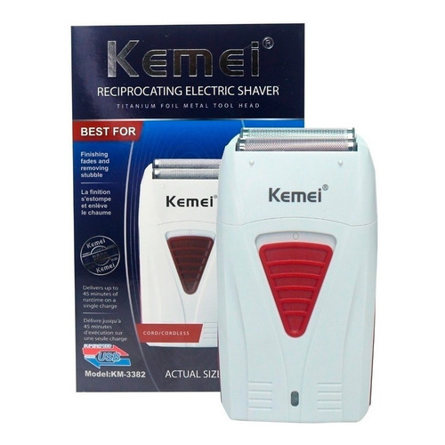 Afeitadora Kemei KM-3382 220V Recargable Usb Barber Color Blanco